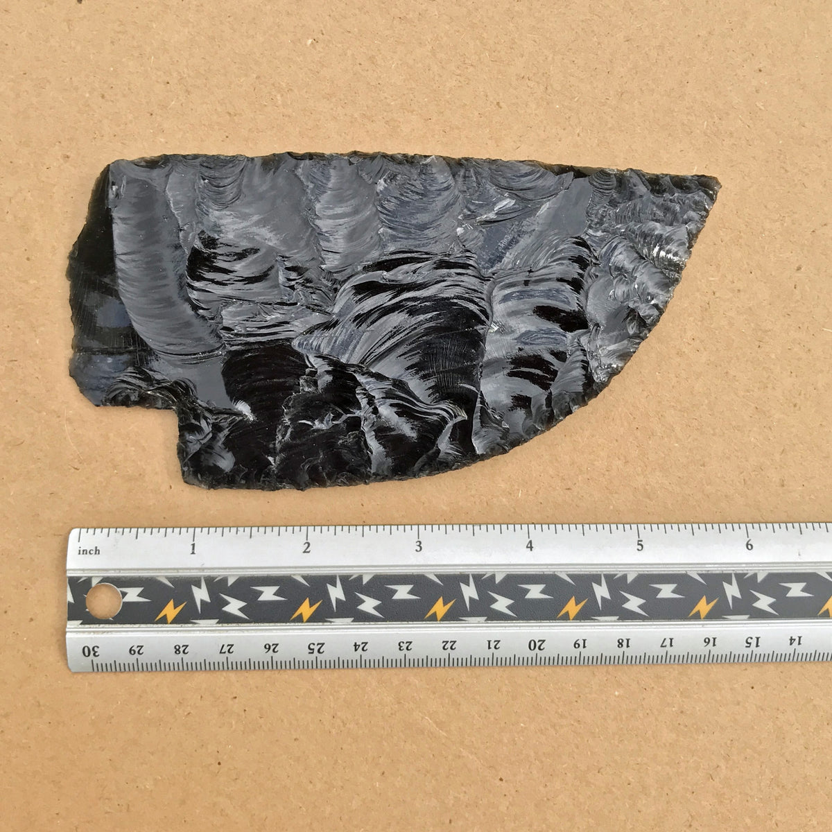 Large Black Knapped Obsidian Knife Blade -- Dragon Glass – Native