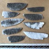 Group of Texas flint or chert knapped knife blades