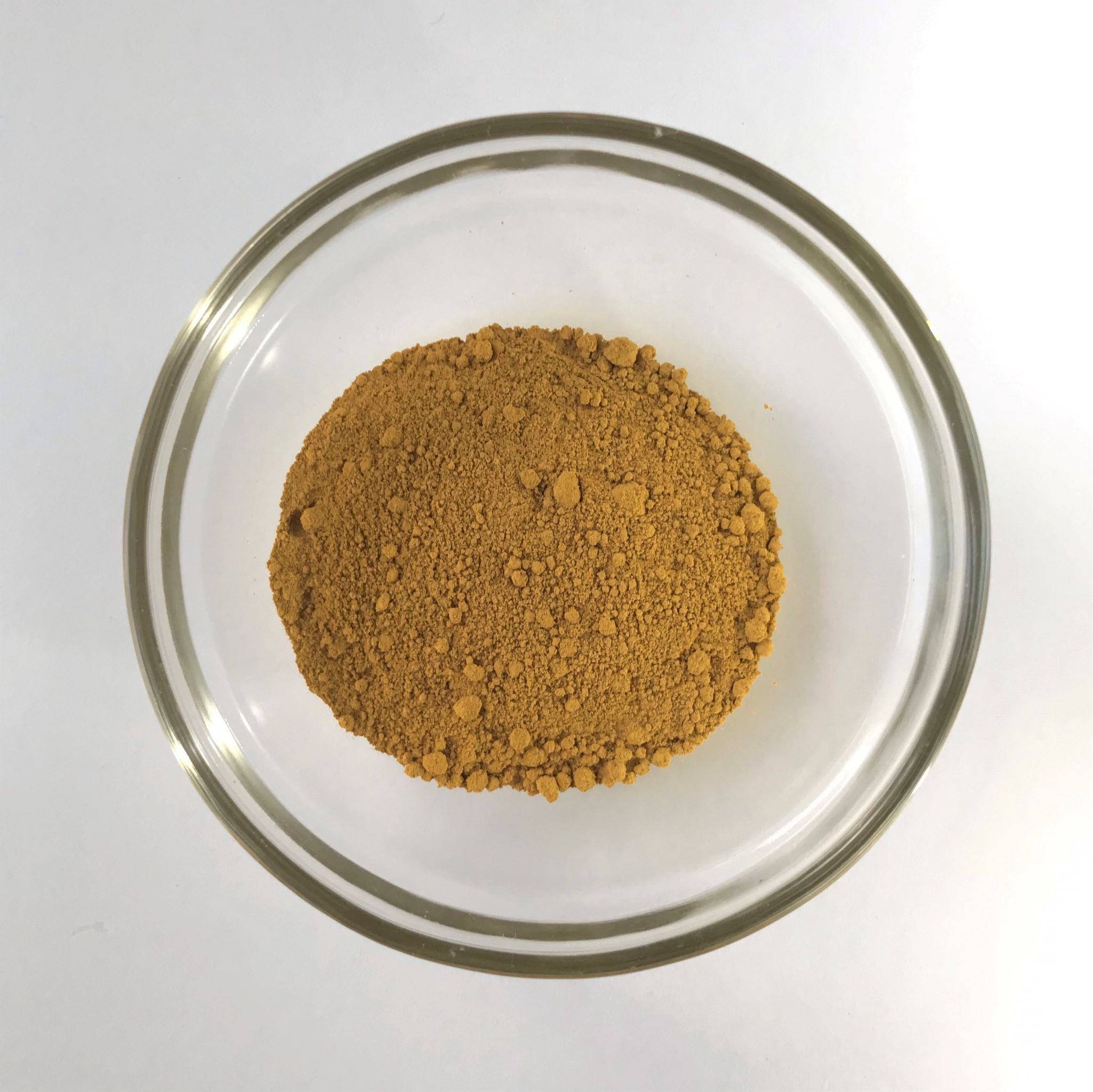 Bowl of Dull Yellow Ochre Pigment powder