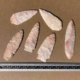 group of keokuk straight knife blade, spear points, lance blades