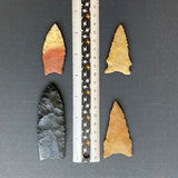 4 Paleo, Early Archaic replica stone points