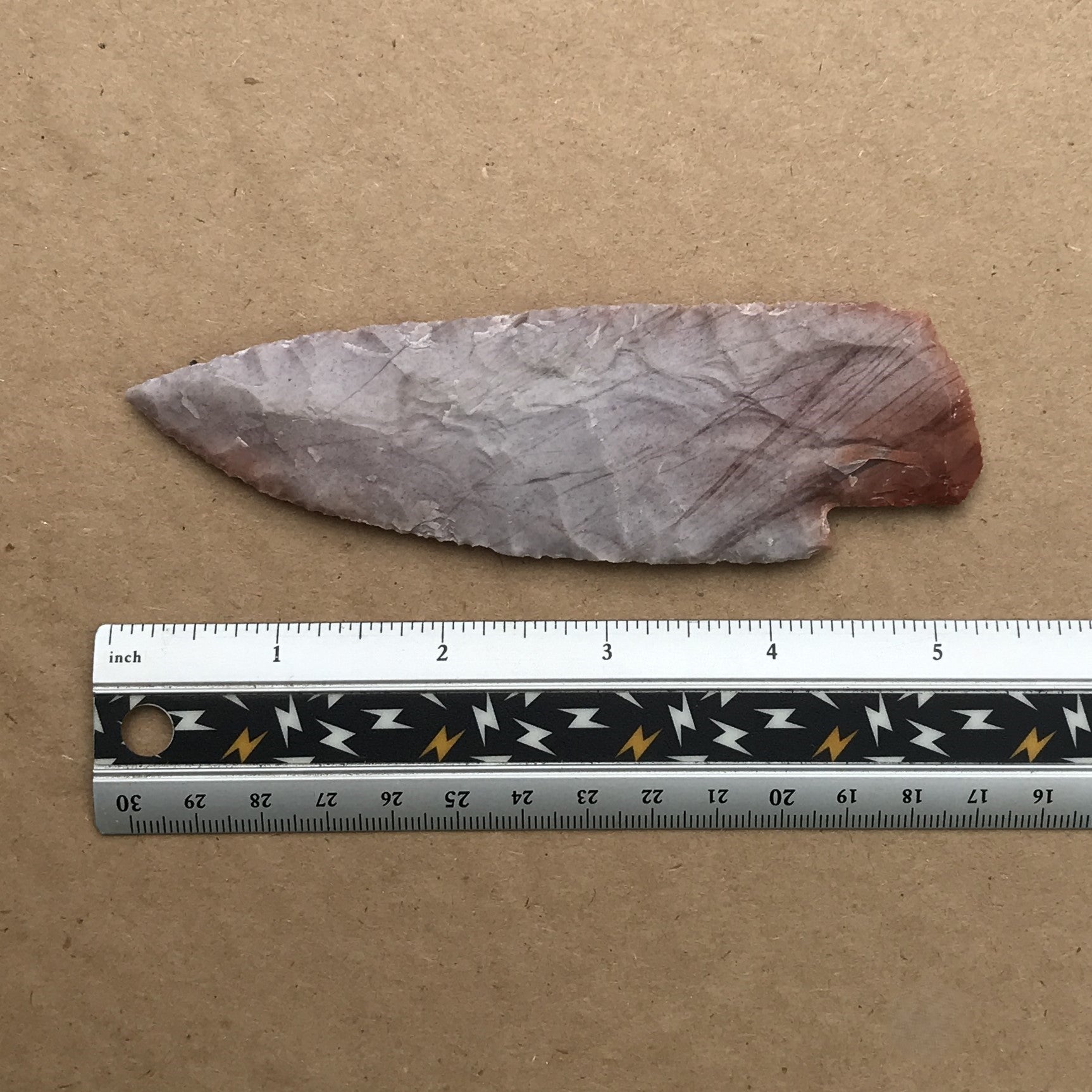 Colored Novaculite Knapped Stone Knife Blade