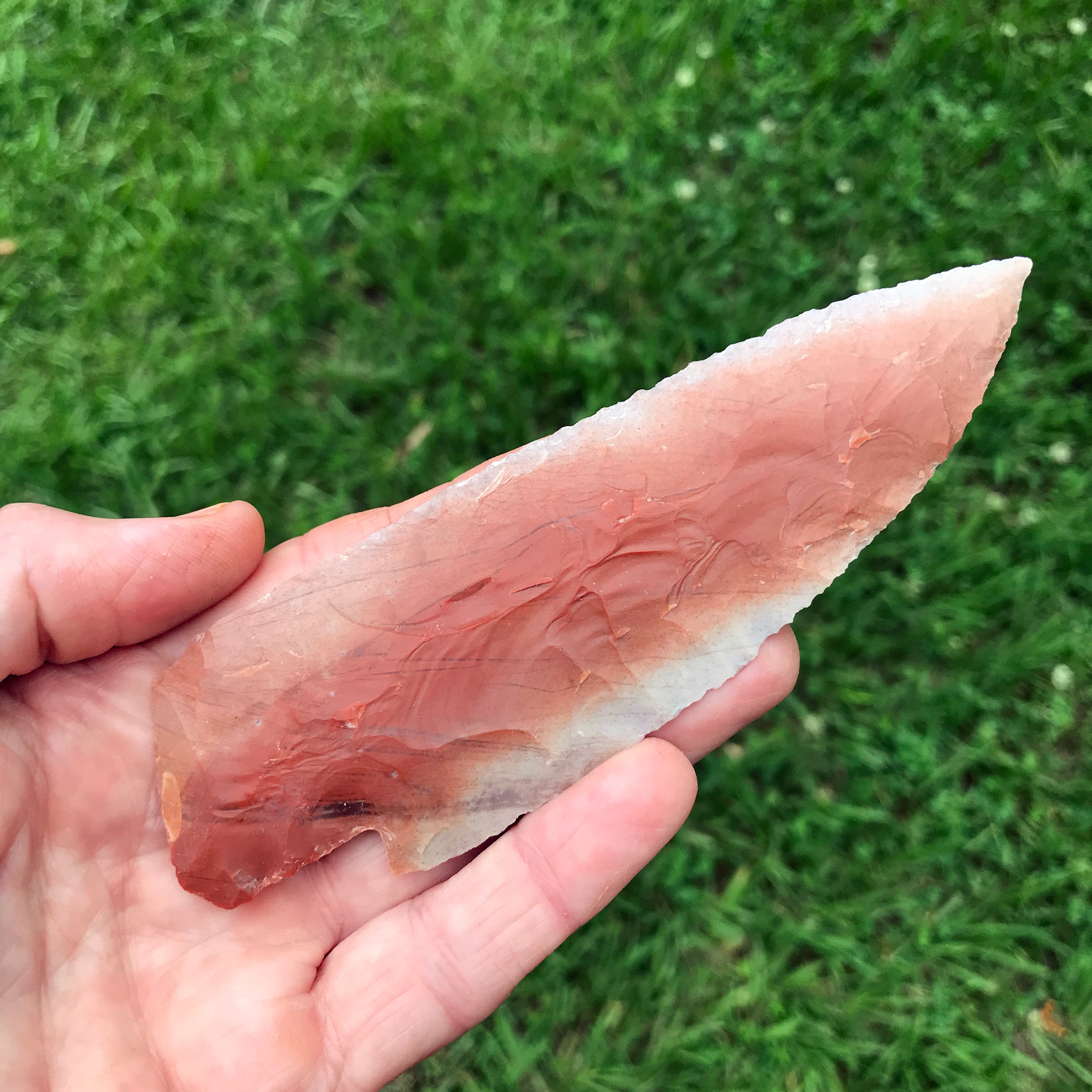 Colored Novaculite Knapped Stone Knife Blade