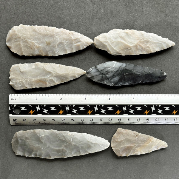 6 preforms of flint knapping stone
