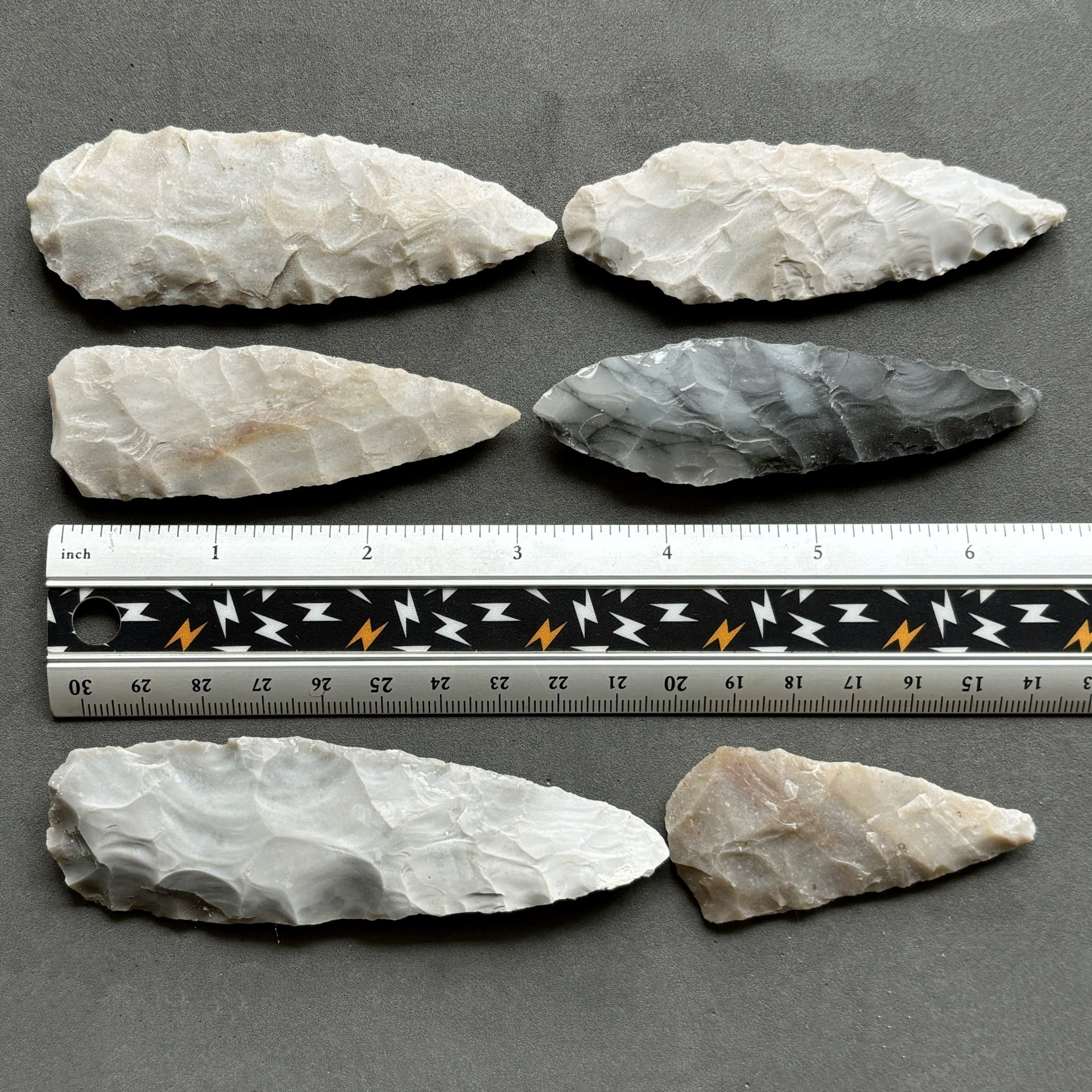 6 flintknapping stone preforms