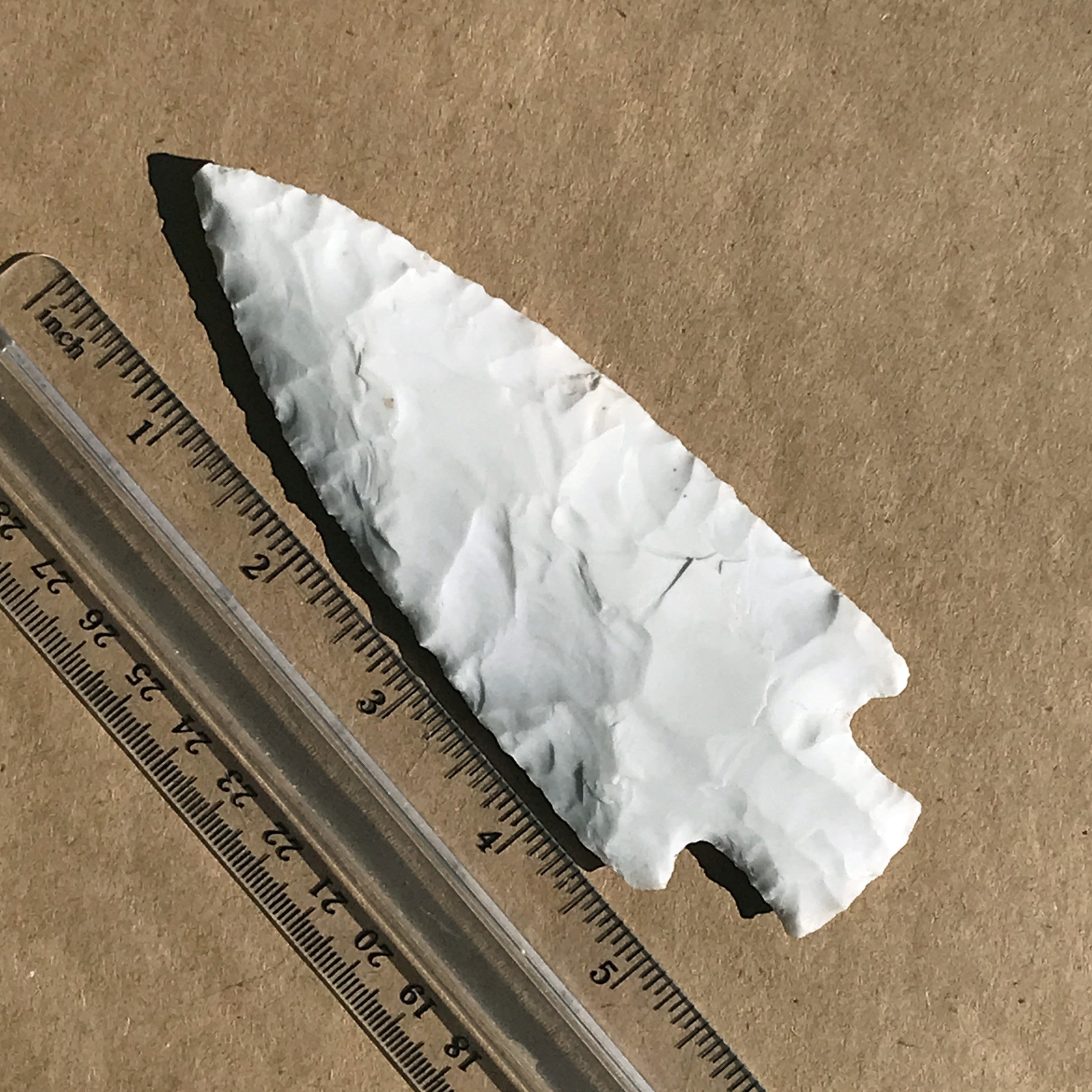 reverse side of White Novaculite Spearpoint