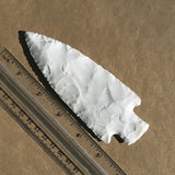 Large white novaculite blade with ruler