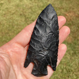 Large black novaculite spear head