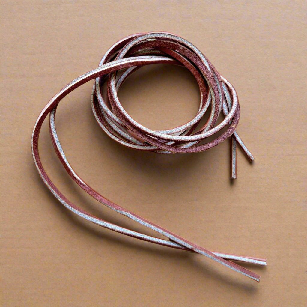 Coil of 2 brown leather laces