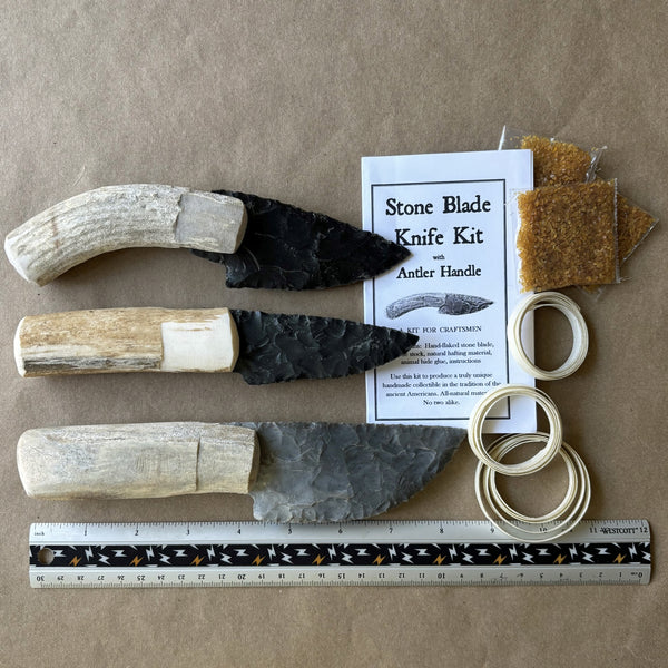 Lot of 3 stone blade knife kits