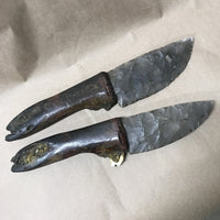 2 buffalo jawbone knives