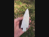 video of large white Novaculite blade in hand