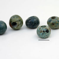 Blue, black, ivory, & brown mottled ball bead