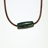 Drake Bay tube bead on brown leather cord