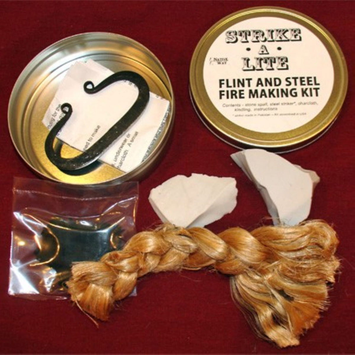 Native Fire Making Tools Strike-A-Lite Flint & Steel Fire Making Tools Survival Kit – Native Way ...