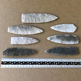 Straight flintknapped blades for spear, lance, knife 
