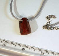 Red jasper 3 sided stone bead pendant