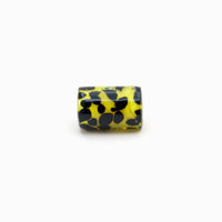 Tadpole glass yellow & black bead