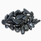 Assorted black obsidian gem-grade tumbled stones